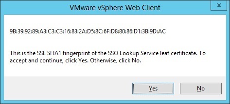 vsphere web client custom installation certificate