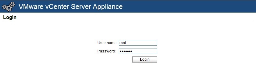 vmware vcenter server appliance default password