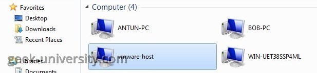 vmware player shared folder