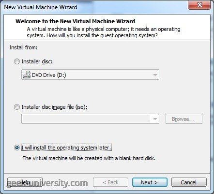 create new virtual machine source