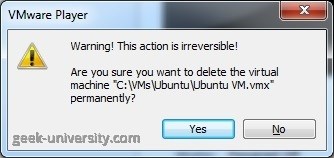 delete virtualmachine on virtualbox