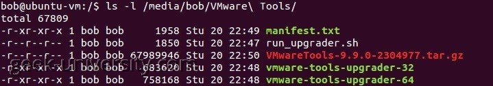 ls vmware tools directory