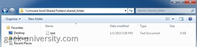 shared folder vmware host