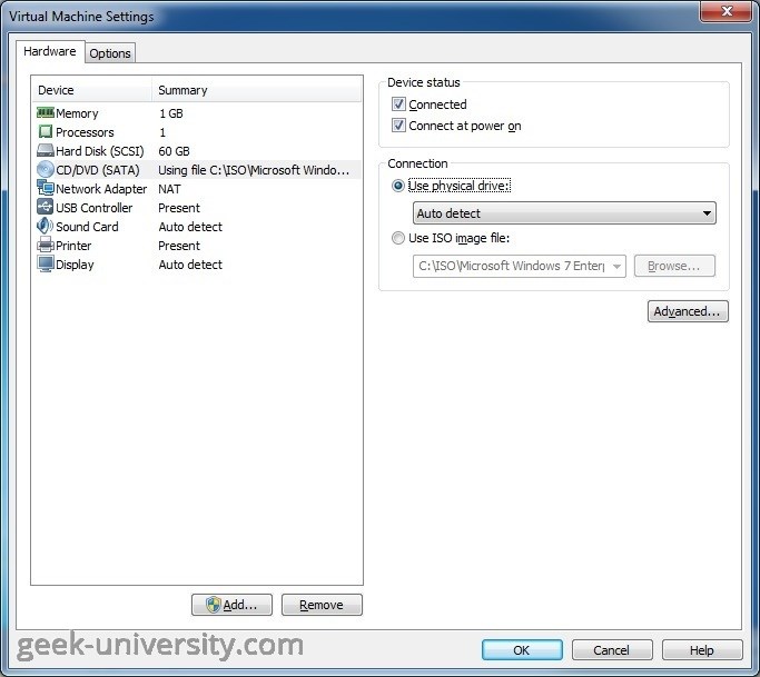 Vmware cd dvd drive 1 connecting ошибка