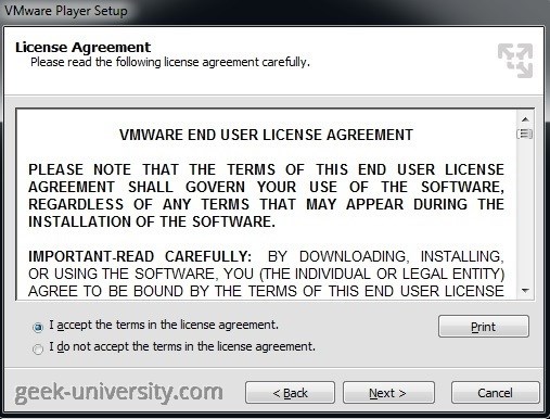 vmware player license agreement