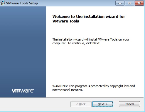 vmware tools windows installation welcome