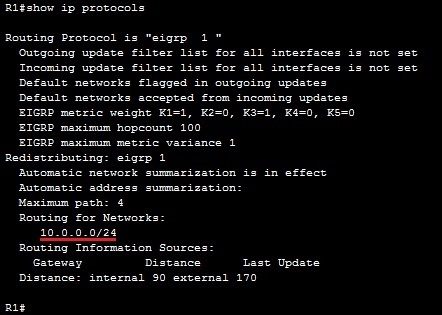 show ip protocols command