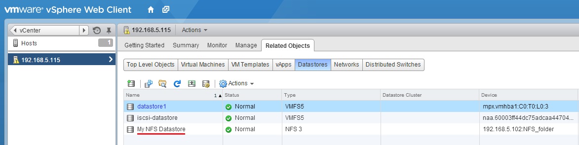 Unmount NFS datastores from VMware ESXi and NFS is in use