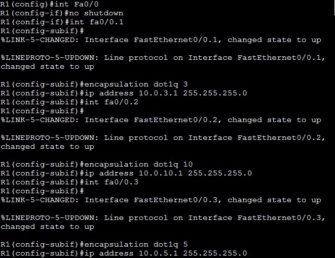 how to configure switch with router on a stick