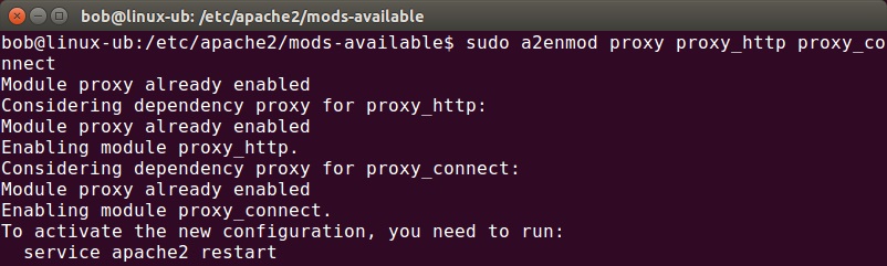 apache enable proxy modules