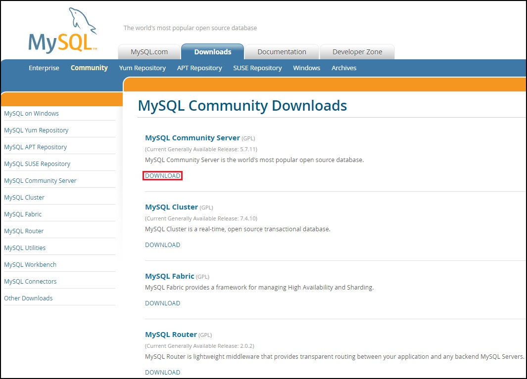 mysql community edition download