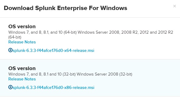 download splunk windows bits