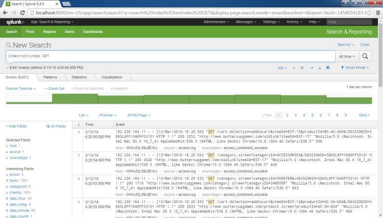 Example search | Splunk#