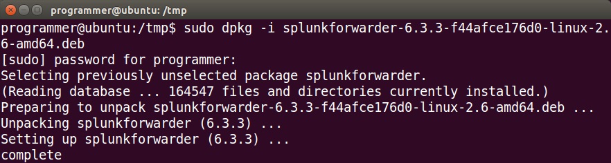 install splunk linux forwarder
