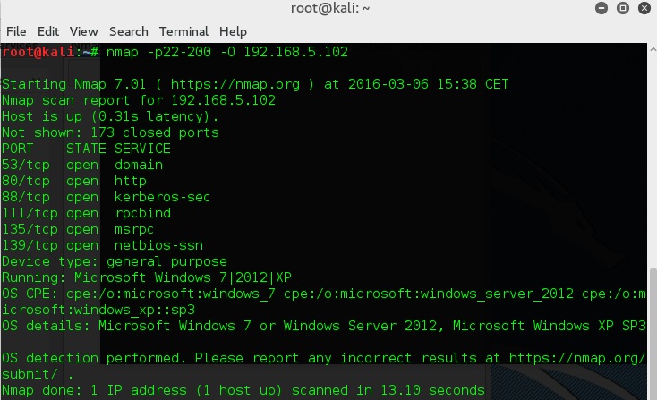 nmap scan subnet for live hosts