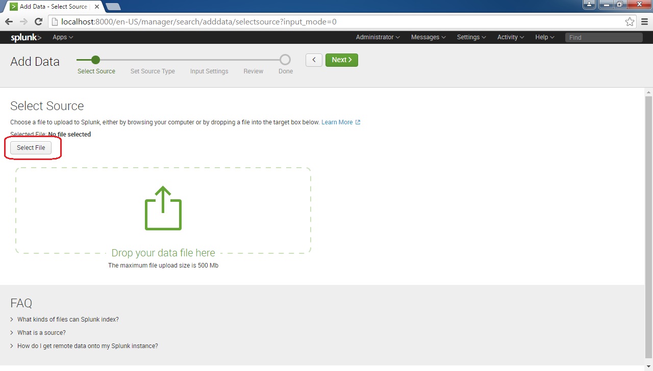 select file splunk