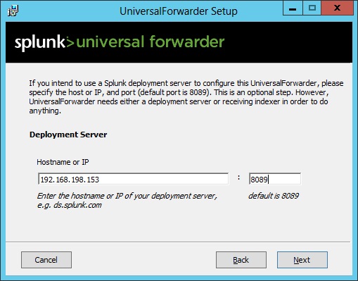 splunk universal forwarder configuration