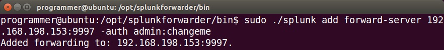 splunk forwarder linux add indexer