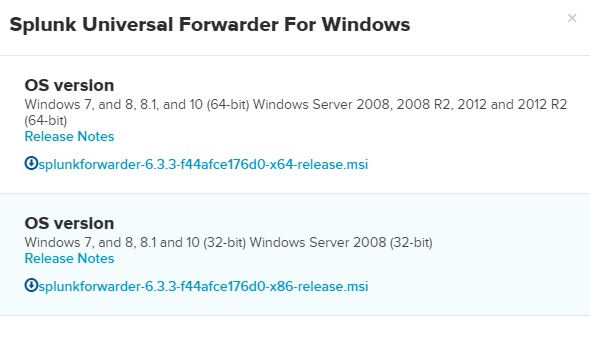 splunk forwarder download