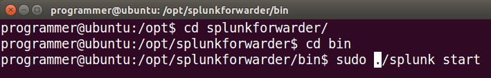 start splunk linux forwarder