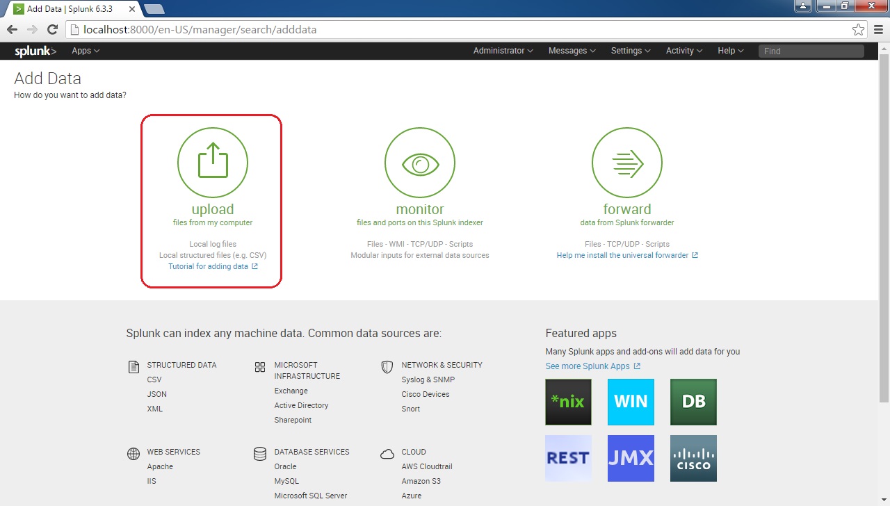 upload file splunk