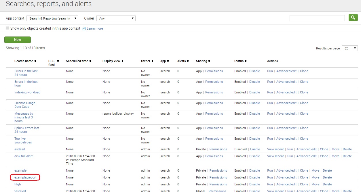 Create a report Splunk