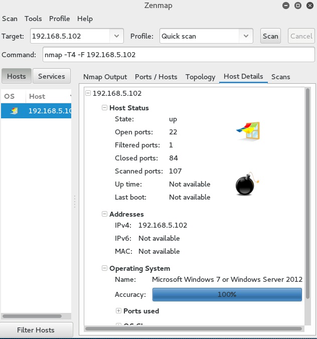 basic network mac address scan