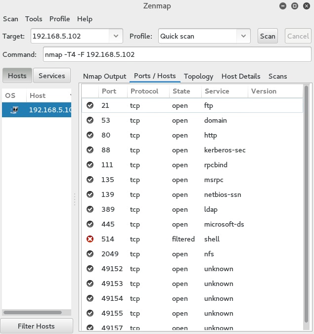 zenmap scan subnet