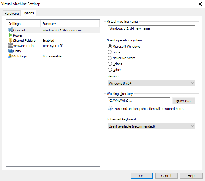 enhanced keyboard driver support vmware player