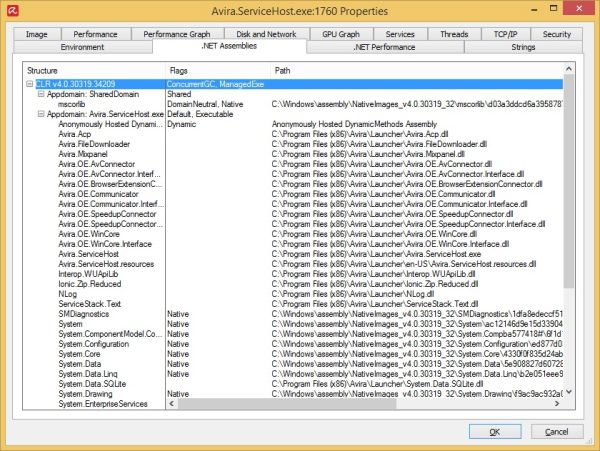 .NET Assemblies tab | Process Explorer#